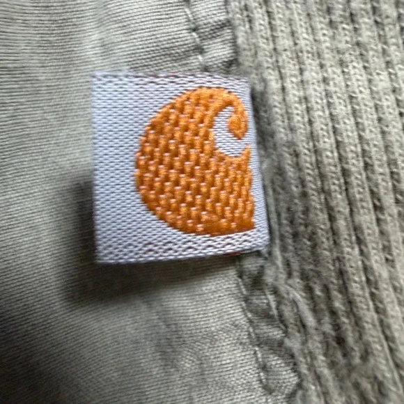 Carhartt Bozeman Rugged Flex Roll Up Sleeve Green Shirt Women Med Work Cowgirl - Picture 2 of 7